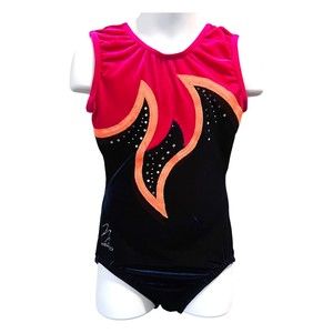 MILANO Black Purple Orange Olympian Gymnastic Costume Girls Age 7-8